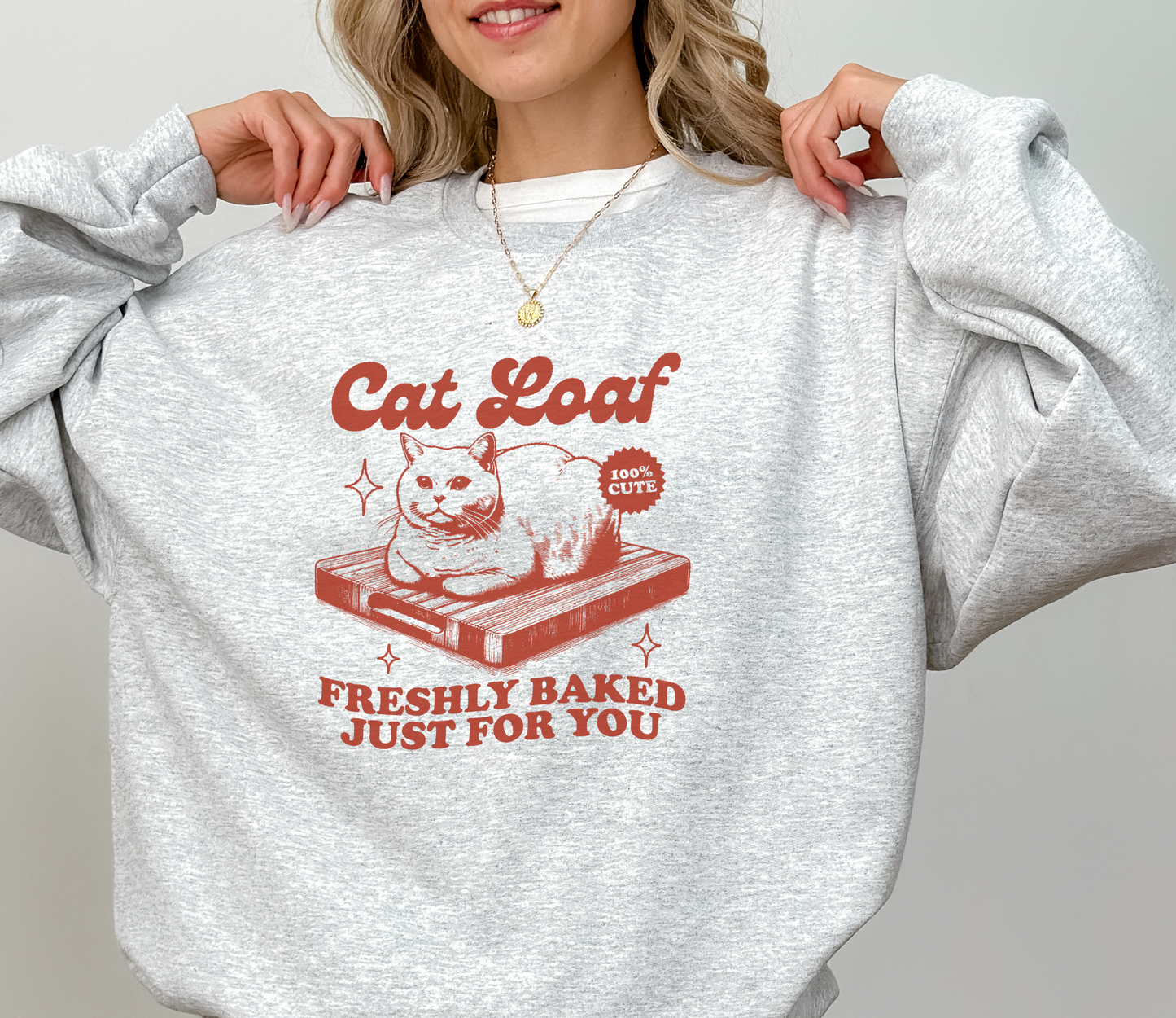 Y2K Aesthetic and Trendy "Cat Loaf" 2000's Style Sweatshirt