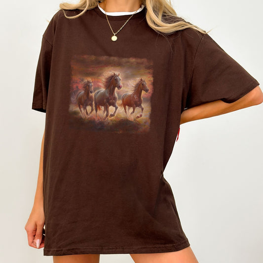 Majestic Horses Running Free Nostalgic Shirt