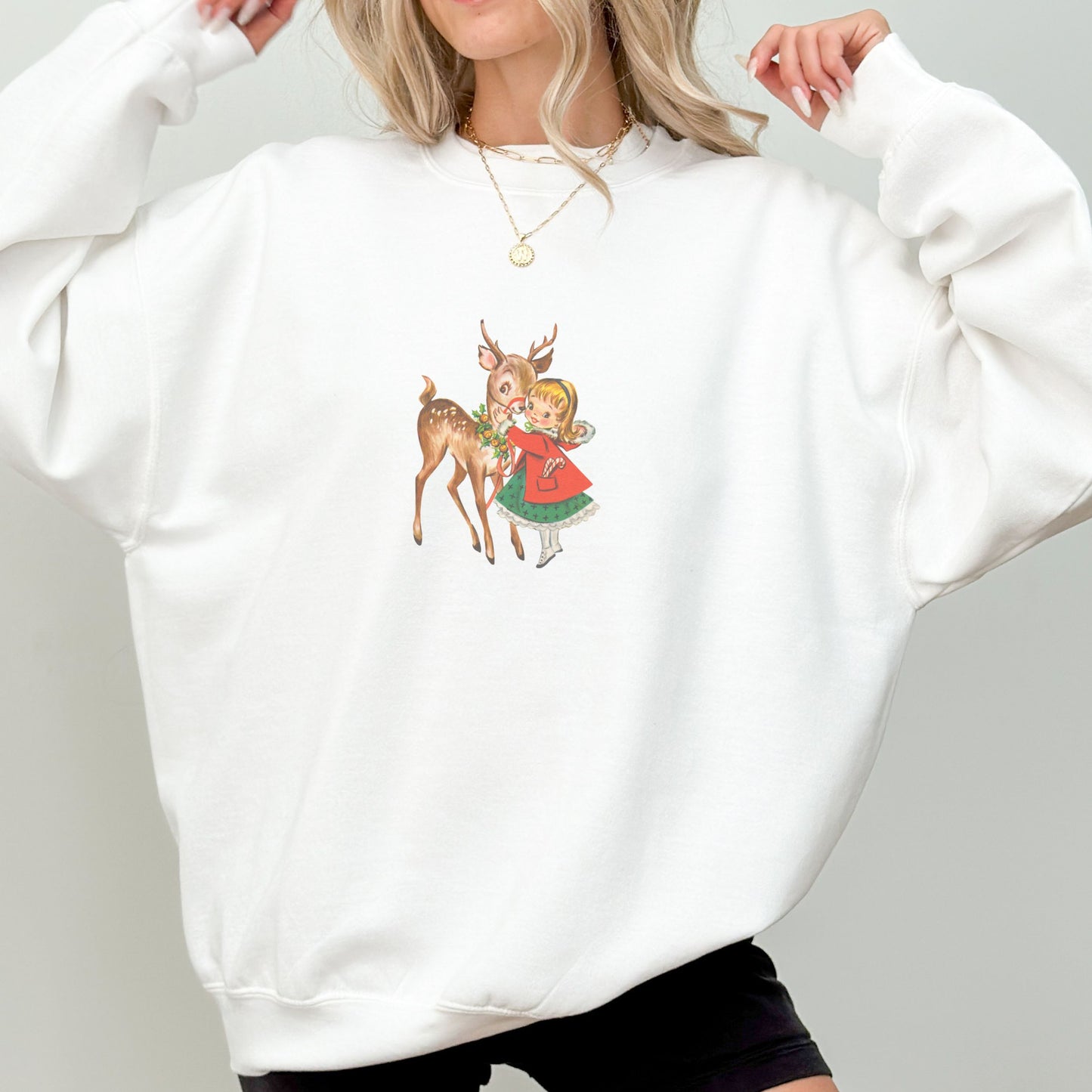 Vintage Christmas Deer Sweatshirt