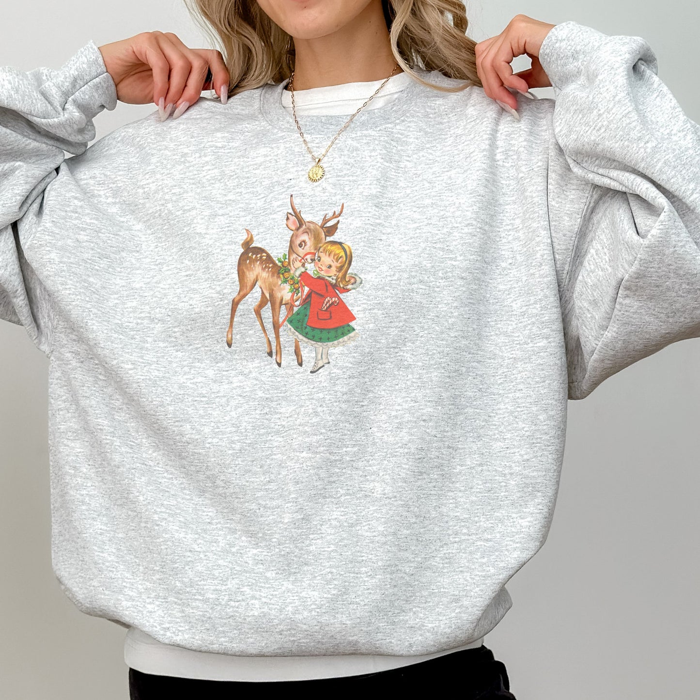 Vintage Christmas Deer Sweatshirt