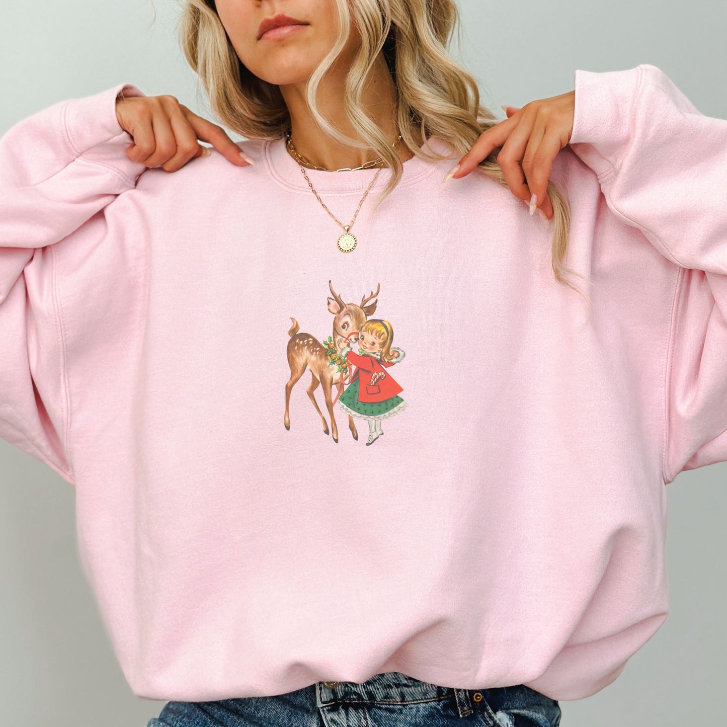 Vintage Christmas Deer Sweatshirt