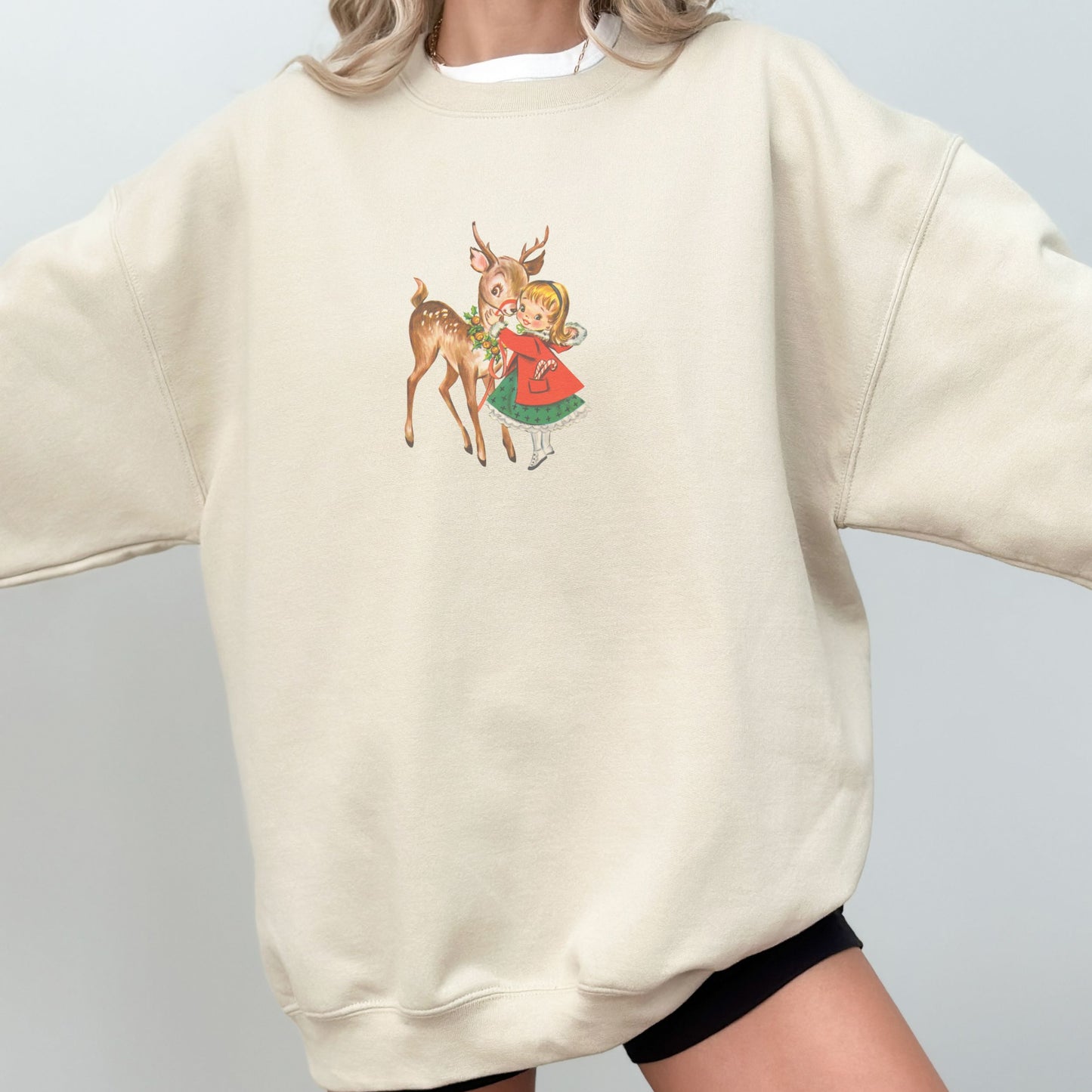 Vintage Christmas Deer Sweatshirt