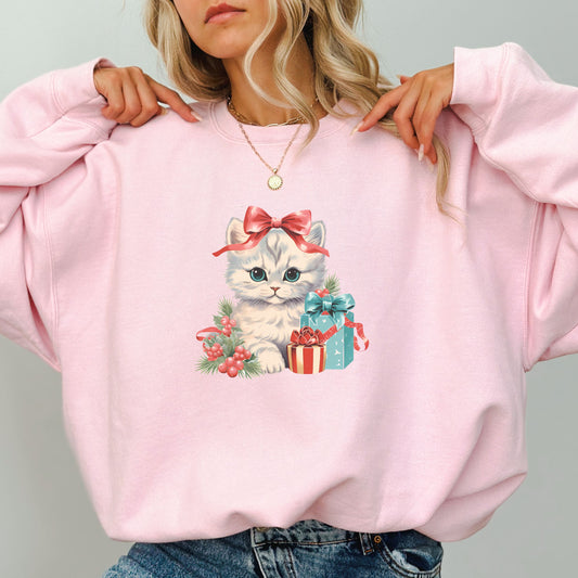 Retro Christmas Cat Sweater