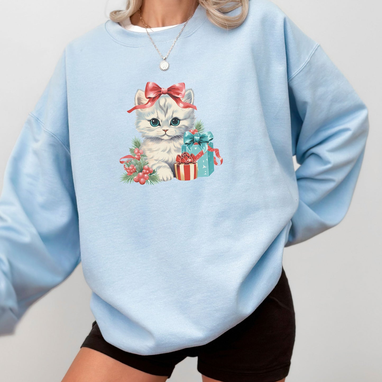 Retro Christmas Cat Sweater