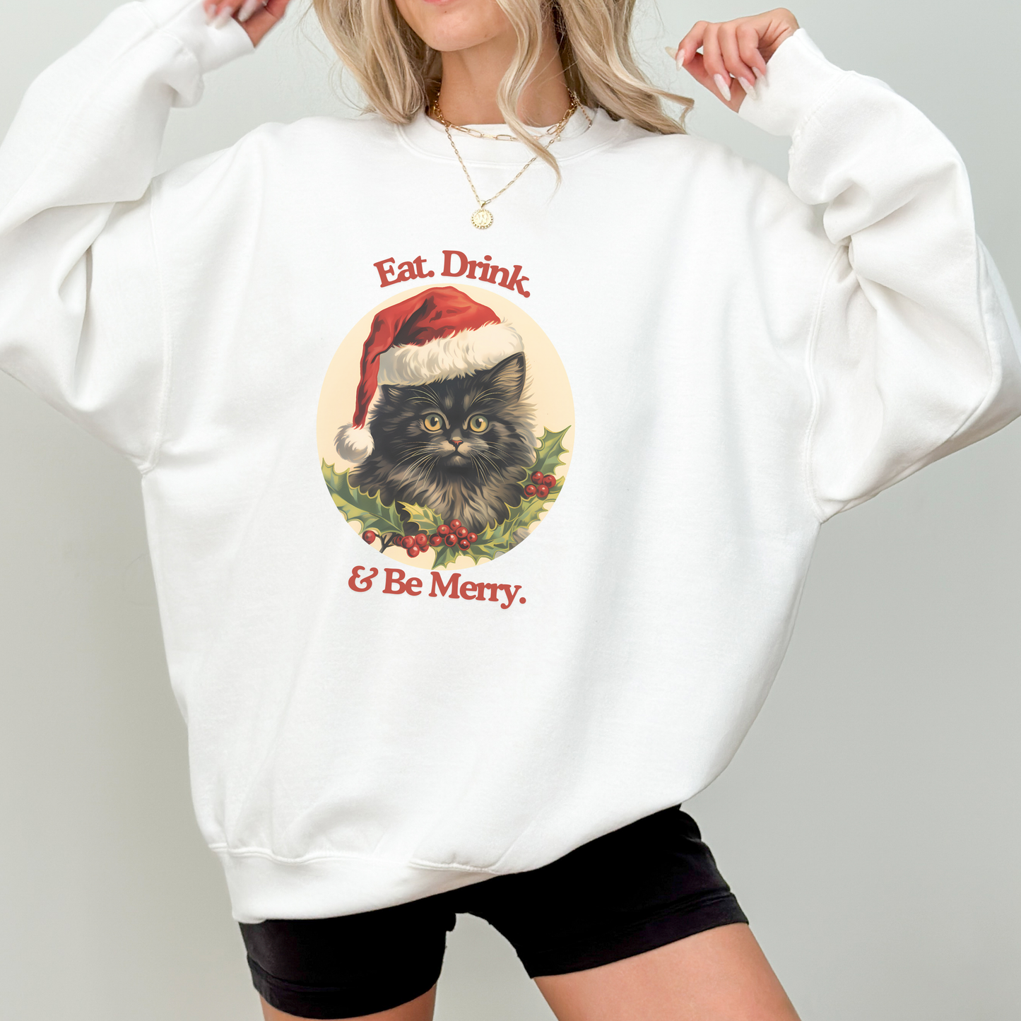 Vintage 90s Cat Christmas Sweater