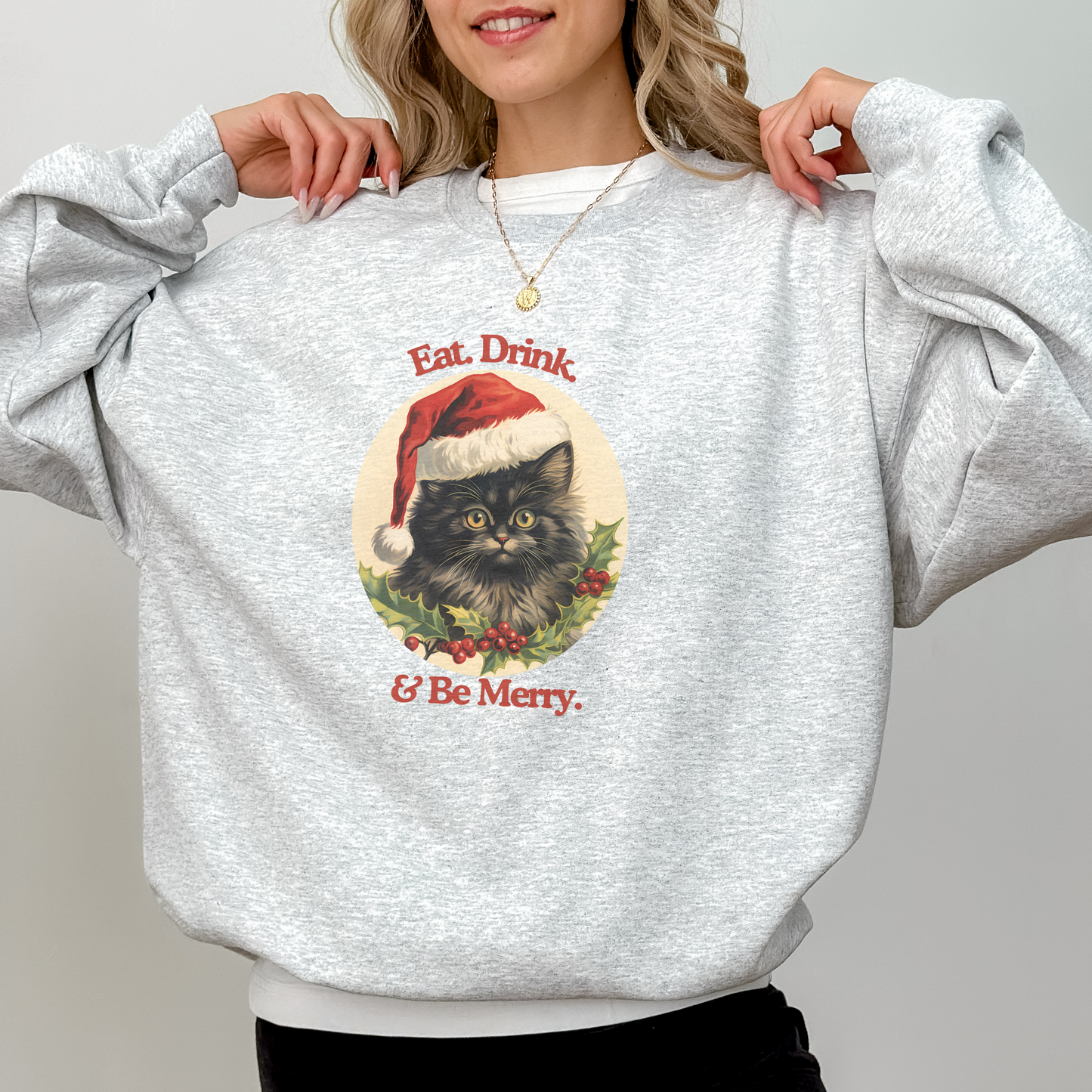 Vintage 90s Cat Christmas Sweater