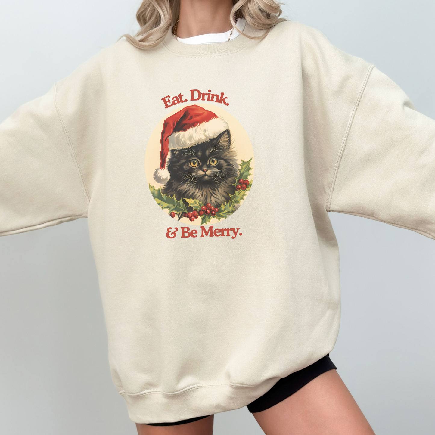 Vintage 90s Cat Christmas Sweater