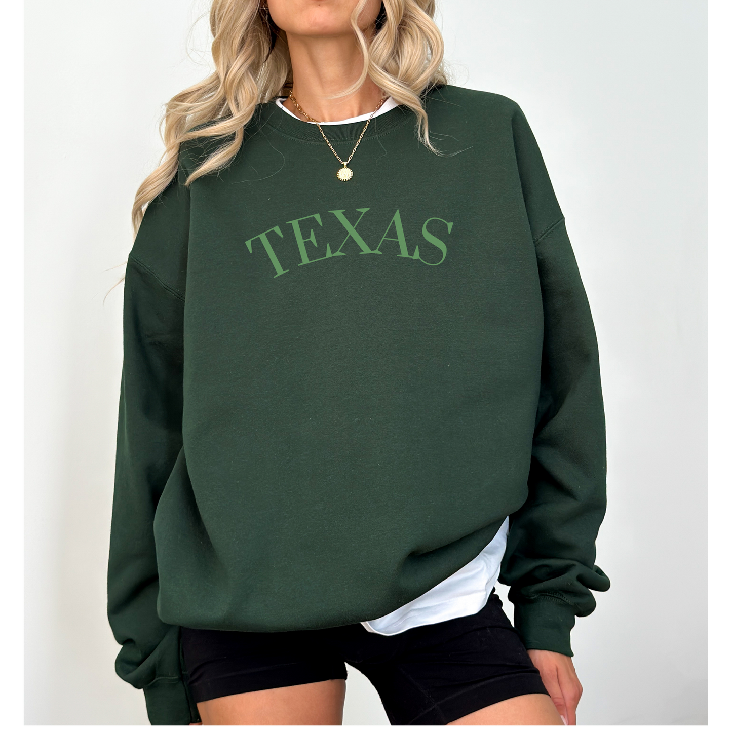 Monochrome Texas Crewneck Sweatshirt, Cute State Sweatshirt