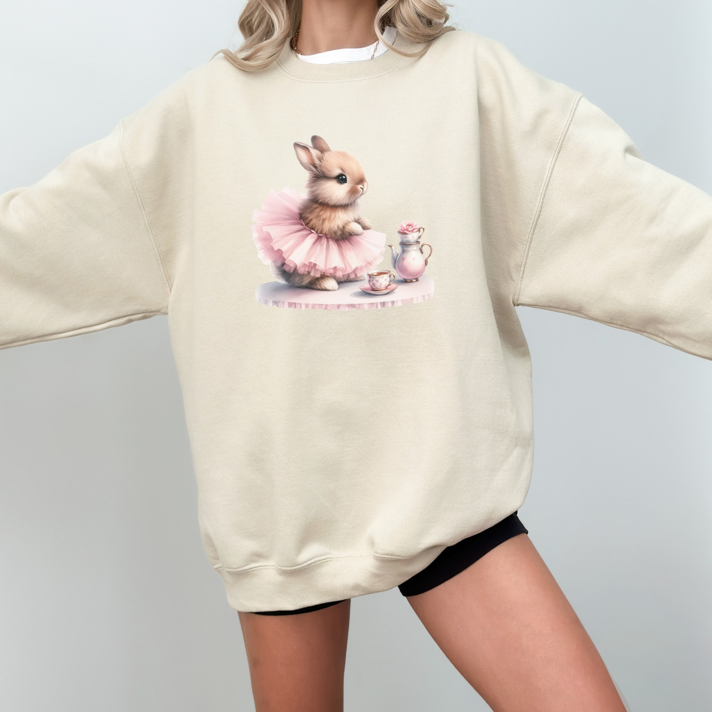 Coquette Ballerina Bunny Tea Party Aesthetic Trendy Sweatshirt