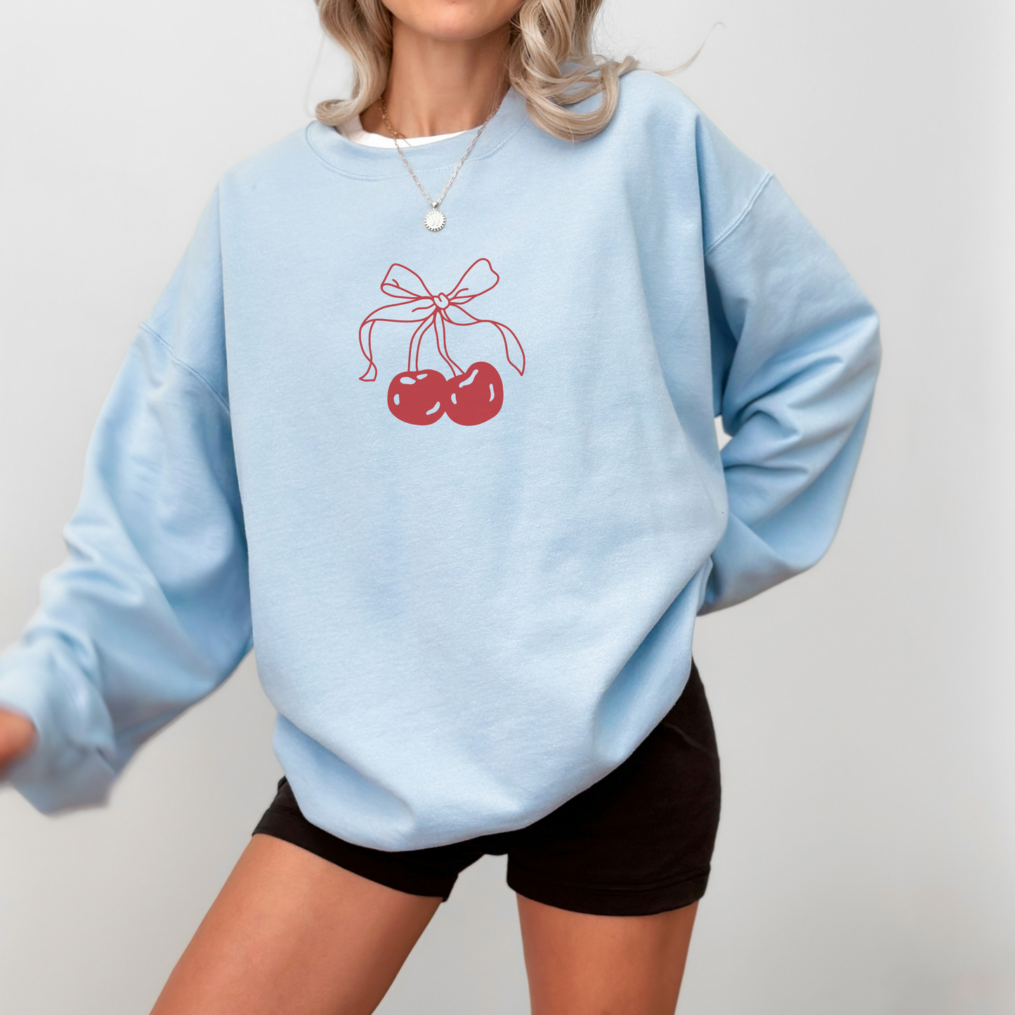 Coquette Cherry Bow Trendy Aesthetic Sweatshirt