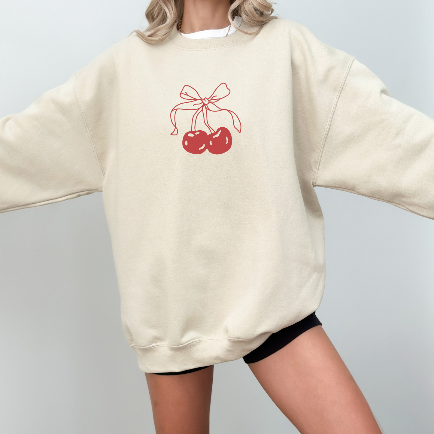 Coquette Cherry Bow Trendy Aesthetic Sweatshirt