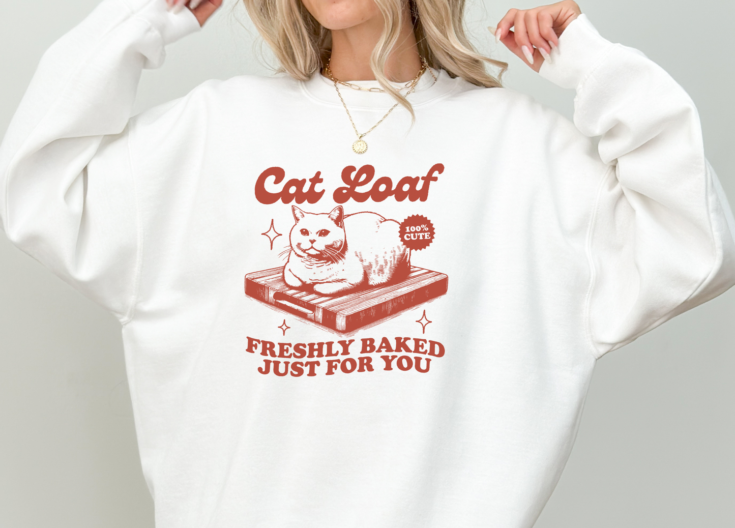 Y2K Aesthetic and Trendy "Cat Loaf" 2000's Style Sweatshirt