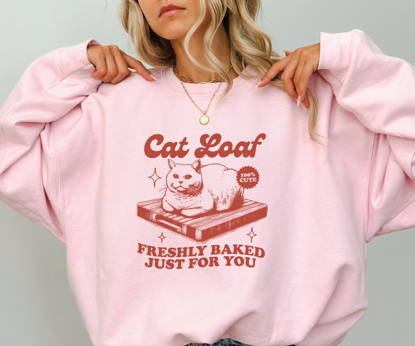 Y2K Aesthetic and Trendy "Cat Loaf" 2000's Style Sweatshirt